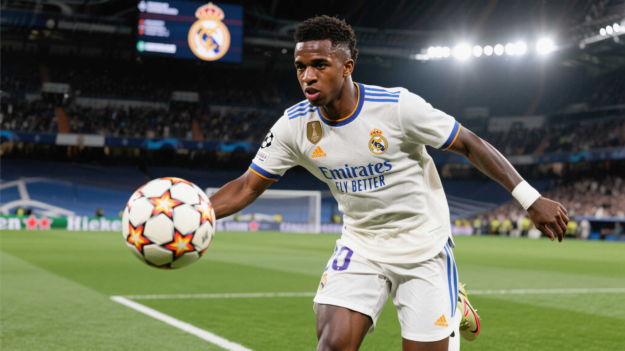 维尼修斯因球迷热议离队传闻撤下与皇马欧冠相关动态 作为皇马近年来表现出色且影响力逐渐上升的一位核心,